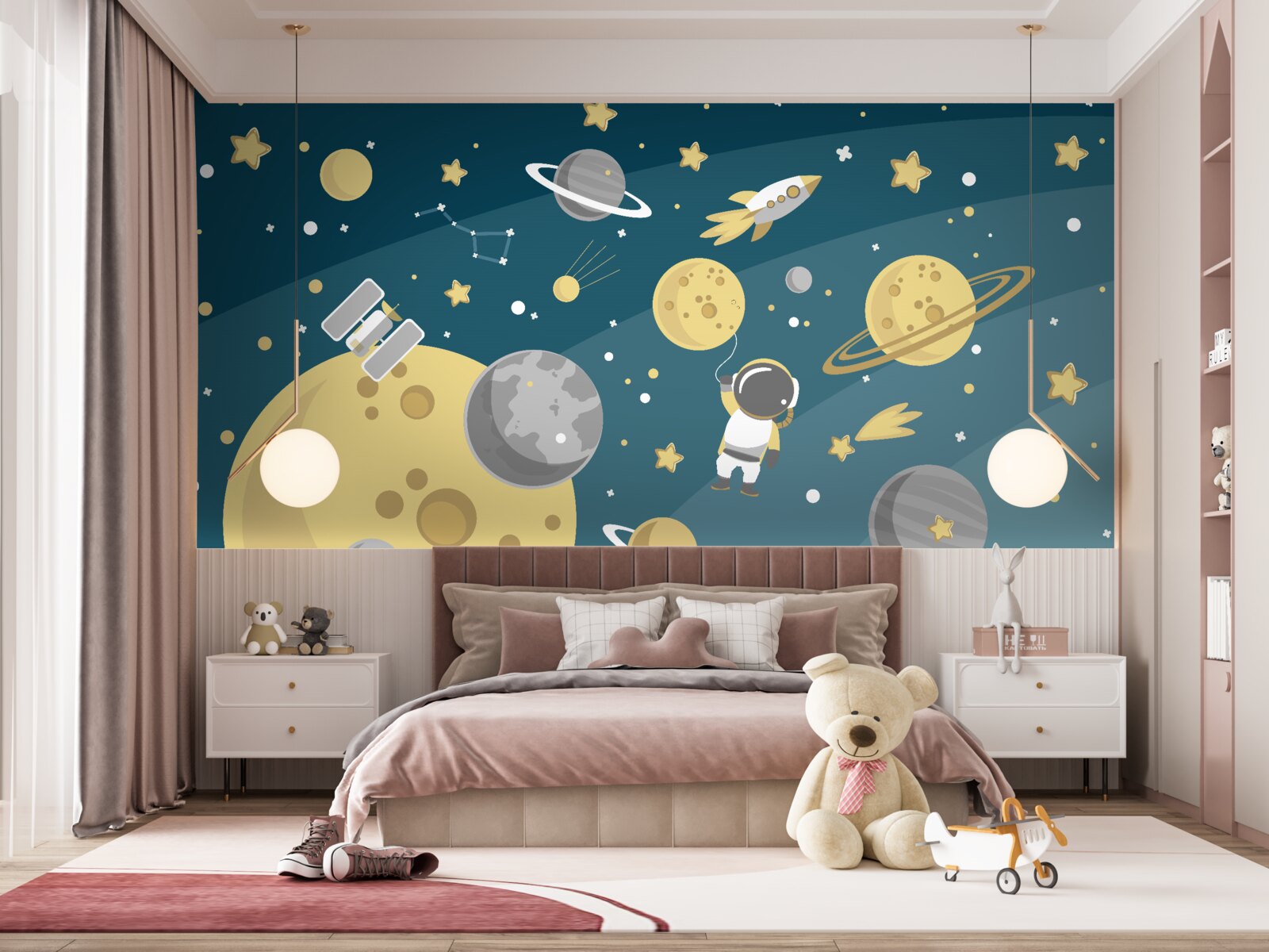 Papier peint personnalité parmi la diversité des planètes de l'espace