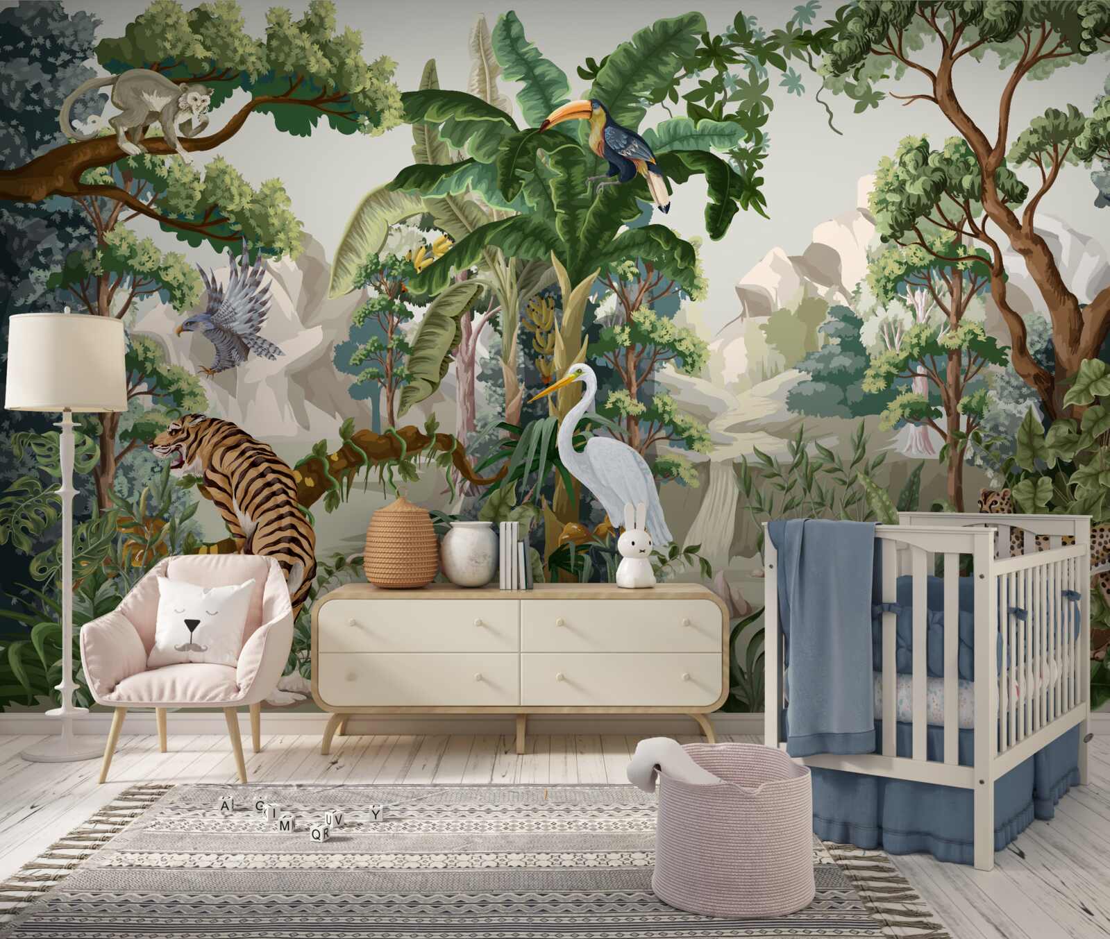 Papier peint flore et faune