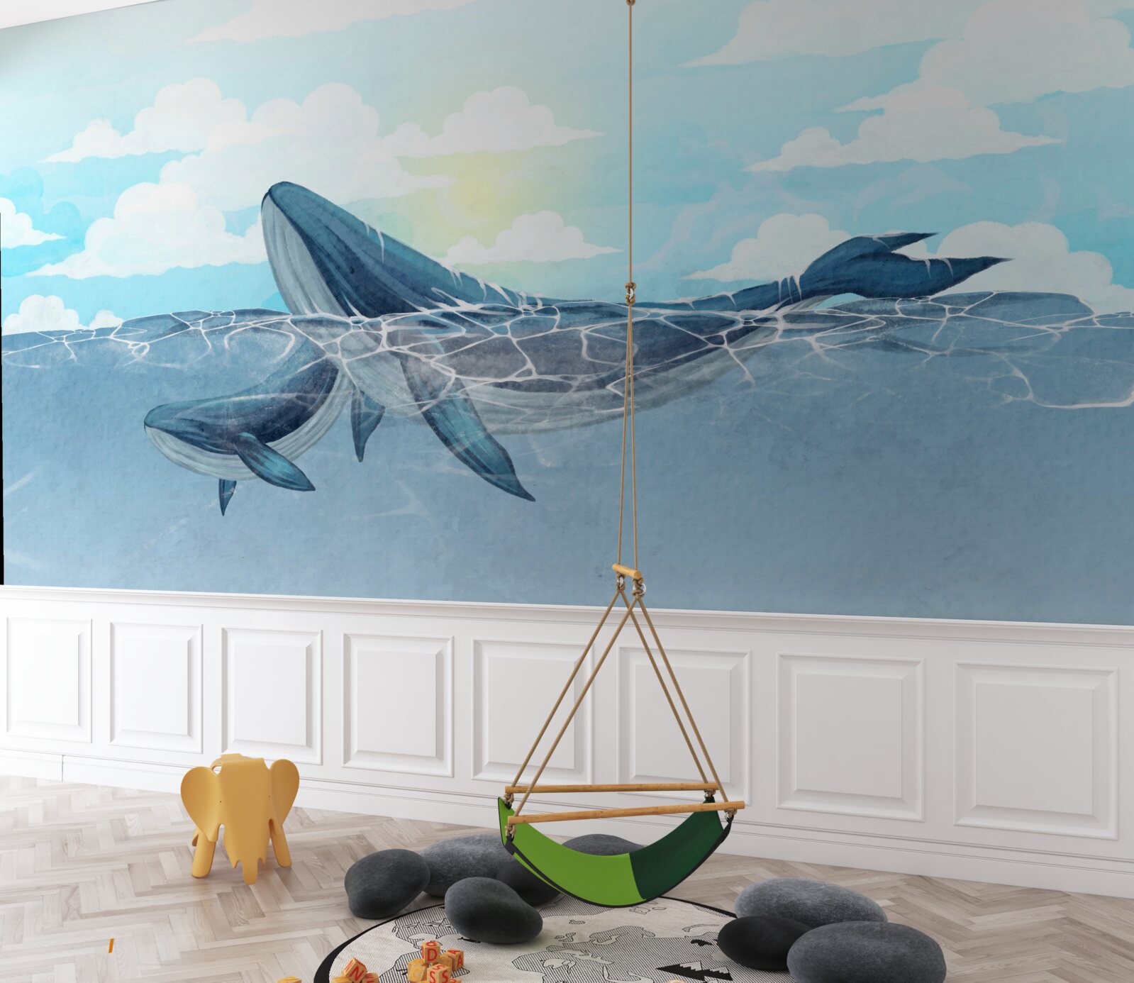 Papier peint deux orques sont dans l'élément aquatique