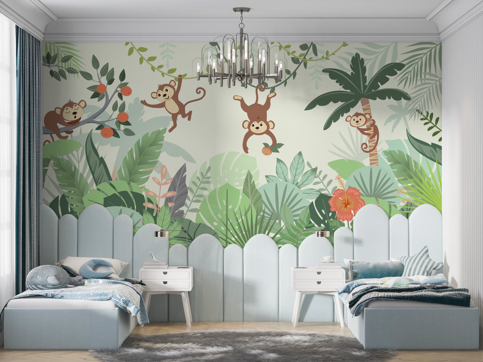 Papier peint Les frasques des petits singes