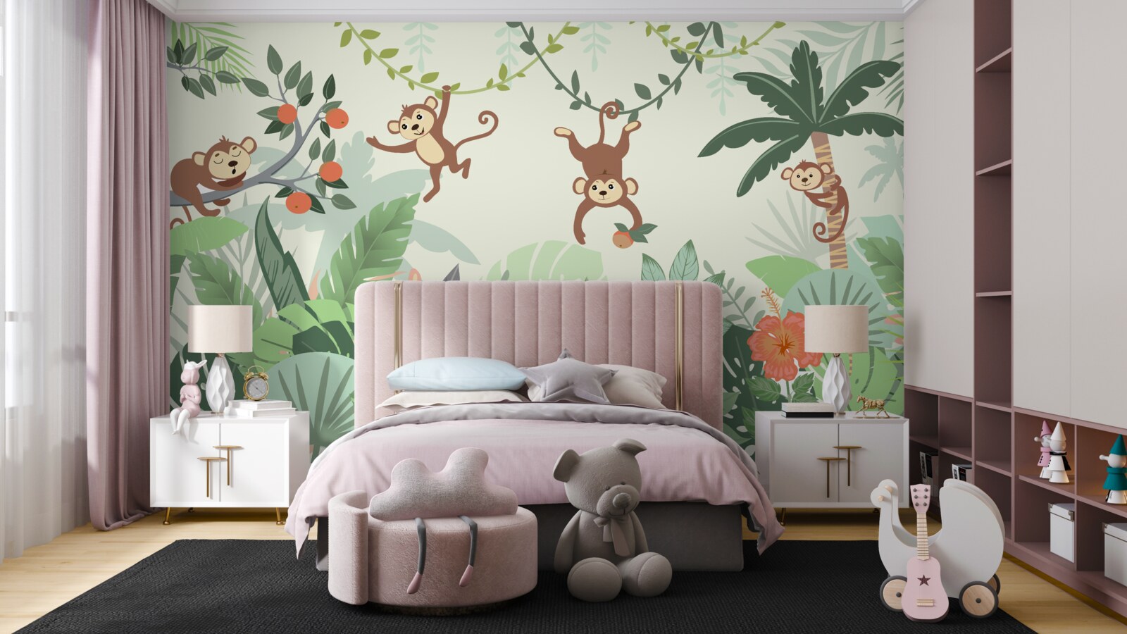 Papier peint Les frasques des petits singes