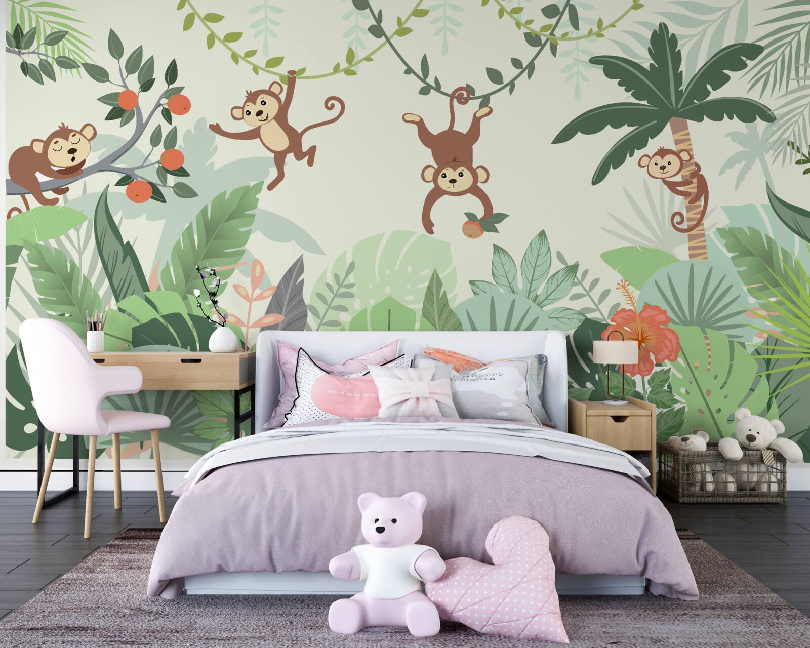 Papier peint Les frasques des petits singes