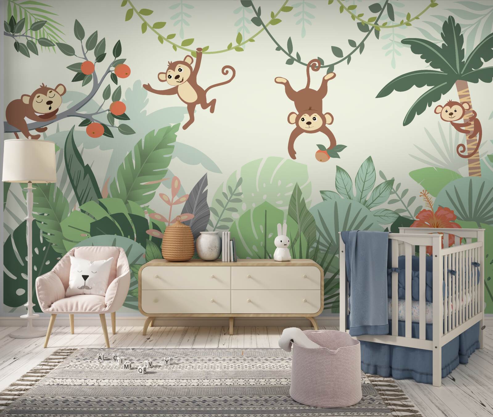 Papier peint Les frasques des petits singes