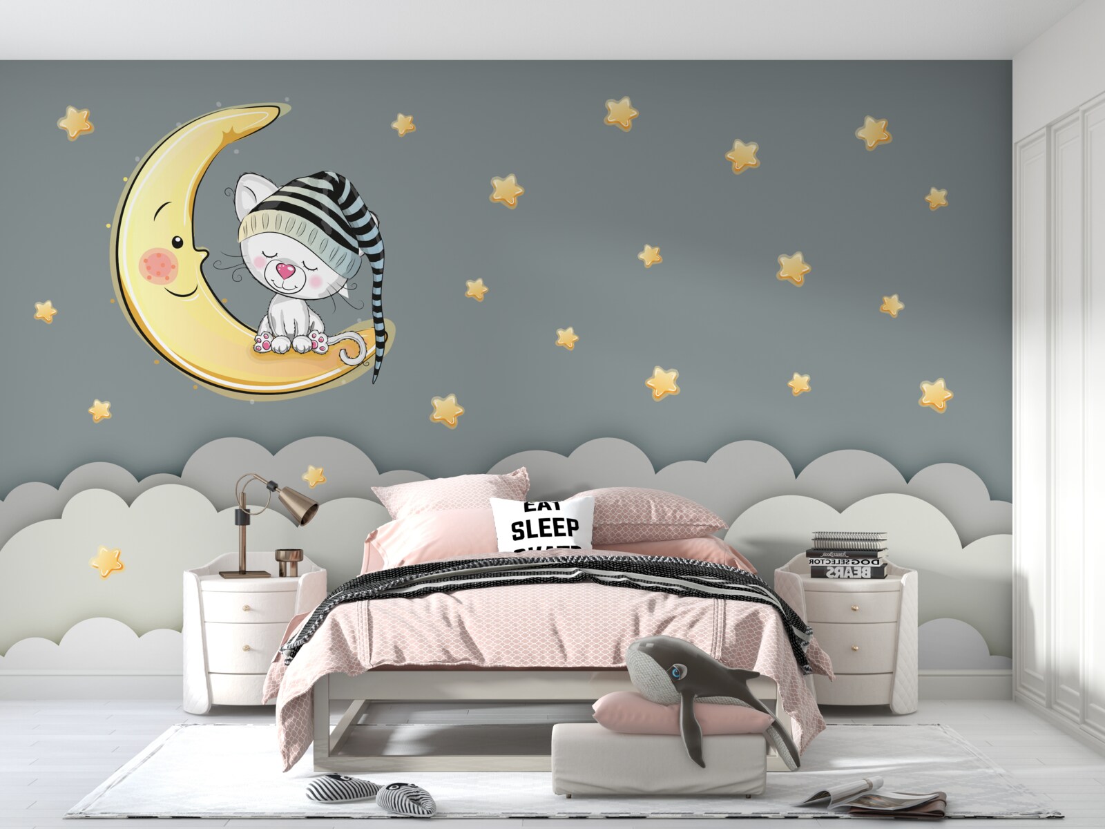 Papier peint petite peluche en couvre-chef sur le satellite terrestre