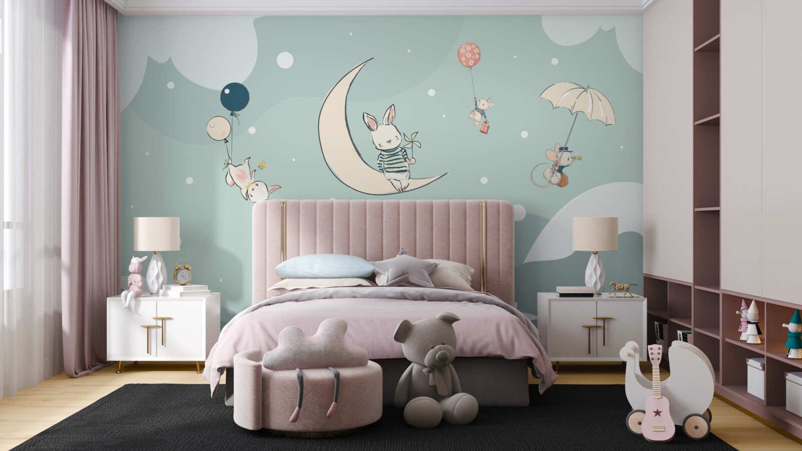 Papier peint les créatures jouent dans l'immensité du ciel