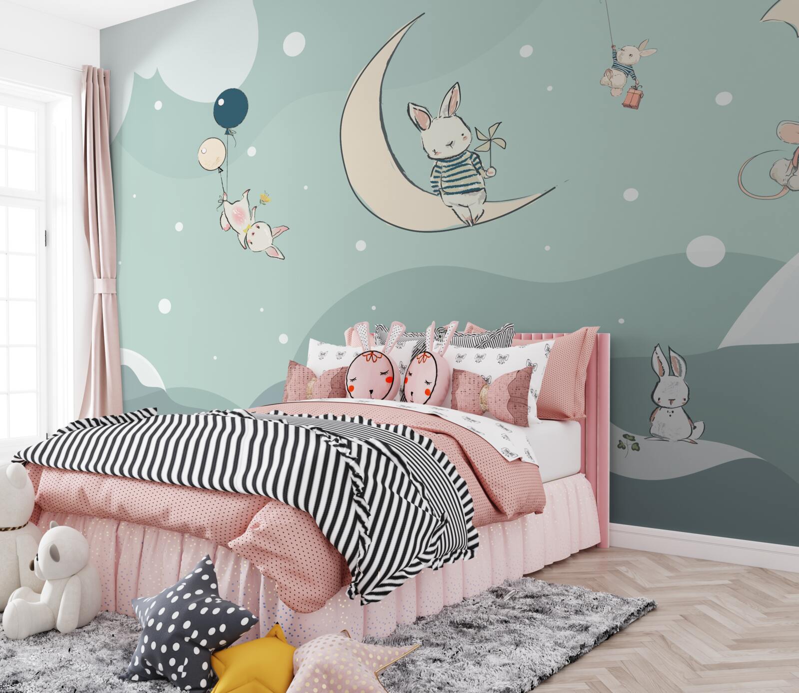 Papier peint les créatures jouent dans l'immensité du ciel