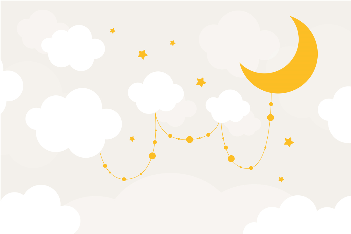 Papier peint la lune a une teinte dorée et de petites étoiles