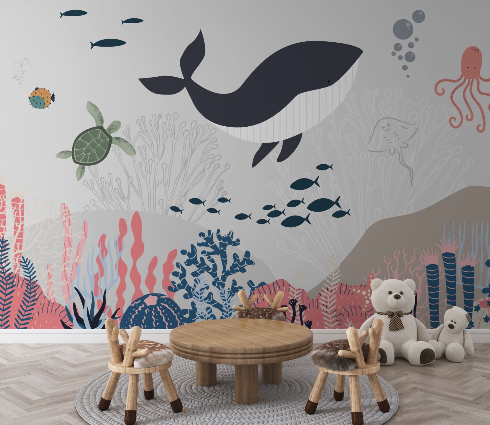 Papier peint animaux vivant dans les profondeurs de l'océan