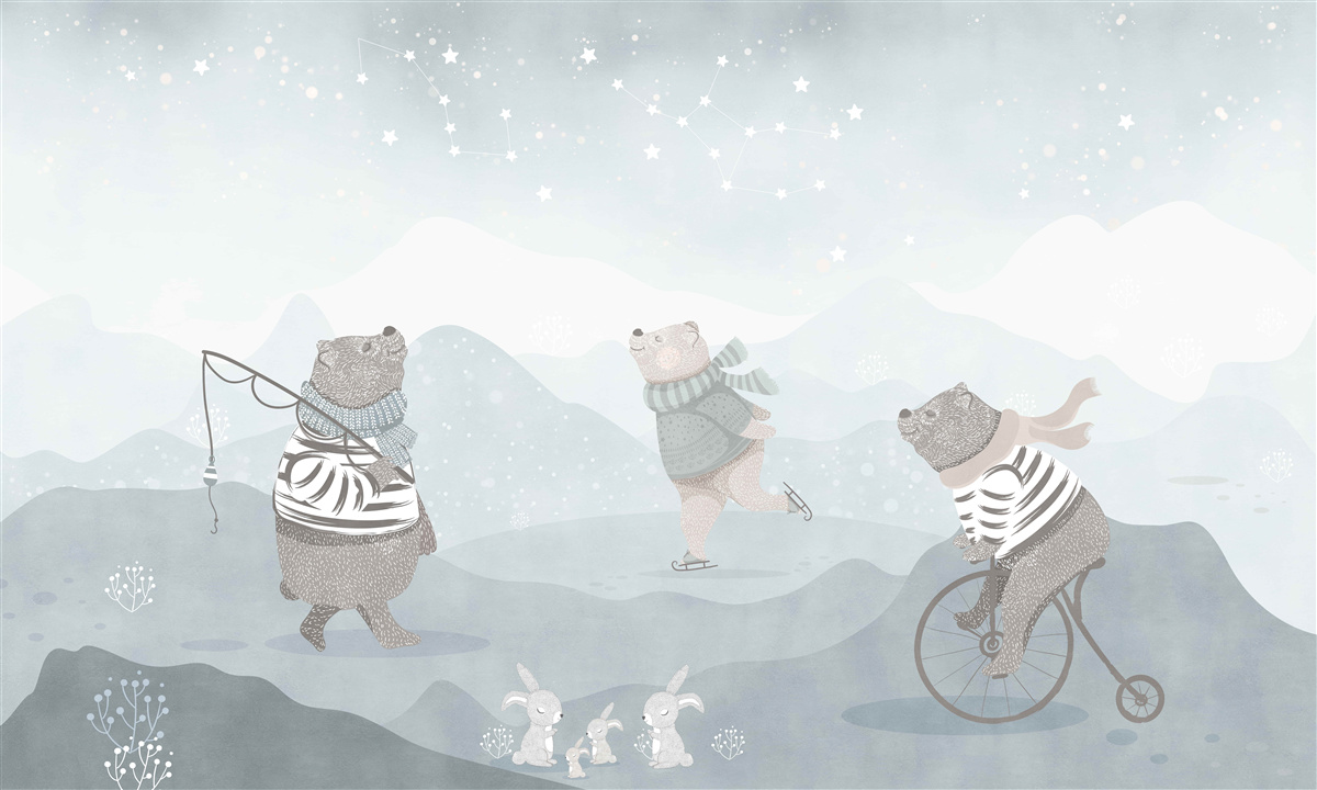 Papier peint ours au repos