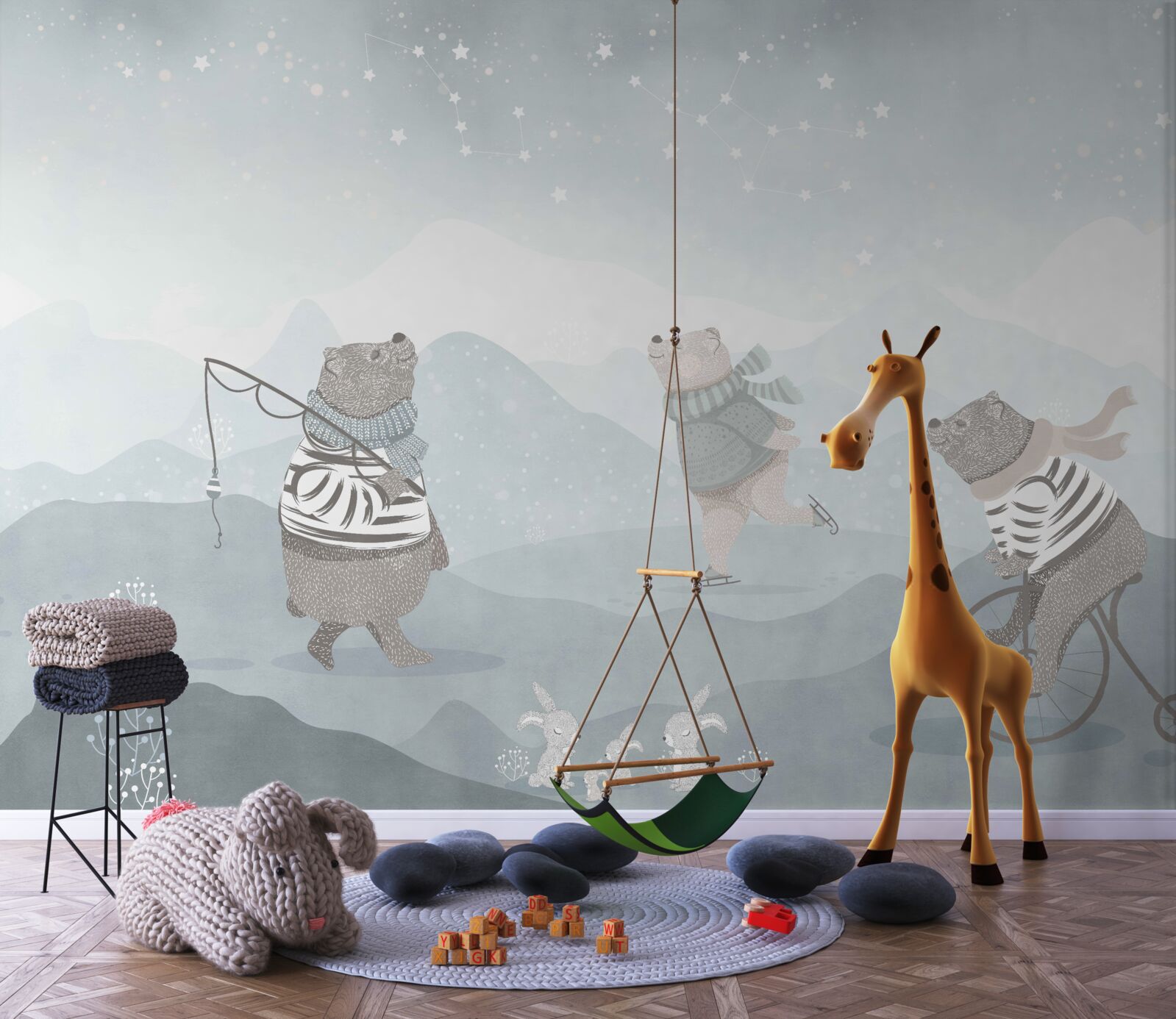 Papier peint ours au repos