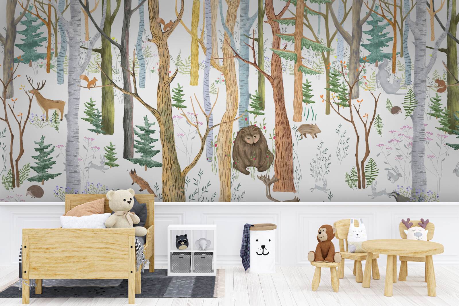 Papier peint les animaux se promènent dans la forêt