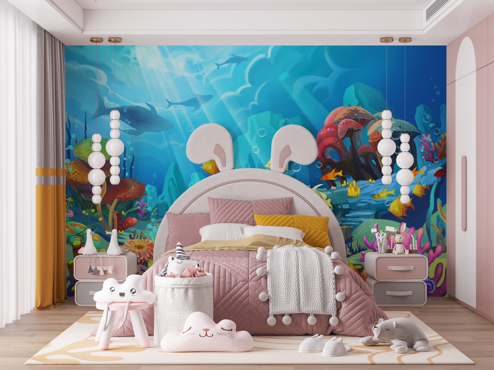 Papier peint un univers sous-marin haut en couleurs