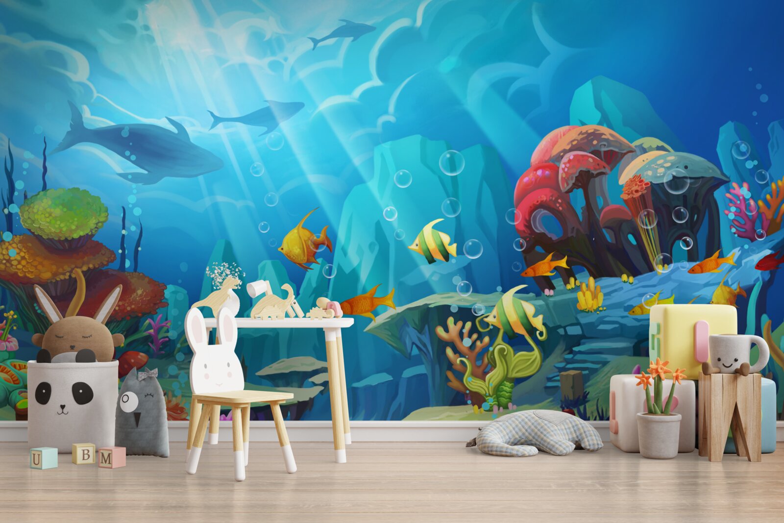 Papier peint un univers sous-marin haut en couleurs