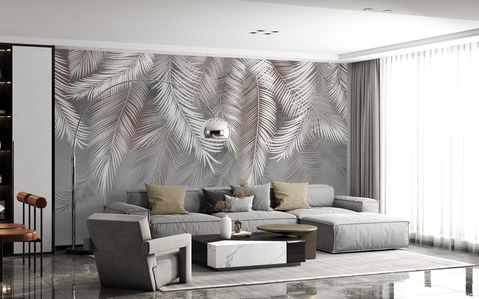 Papier peint le bar à l'arrière-plan est gris