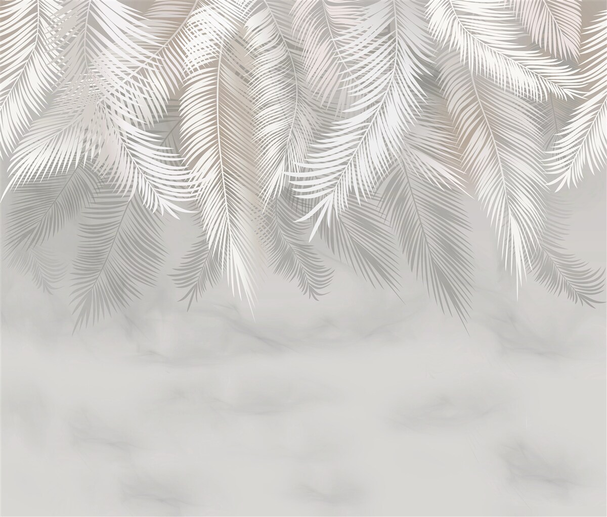 Papier peint feuilles de palmier dans l'obscurité