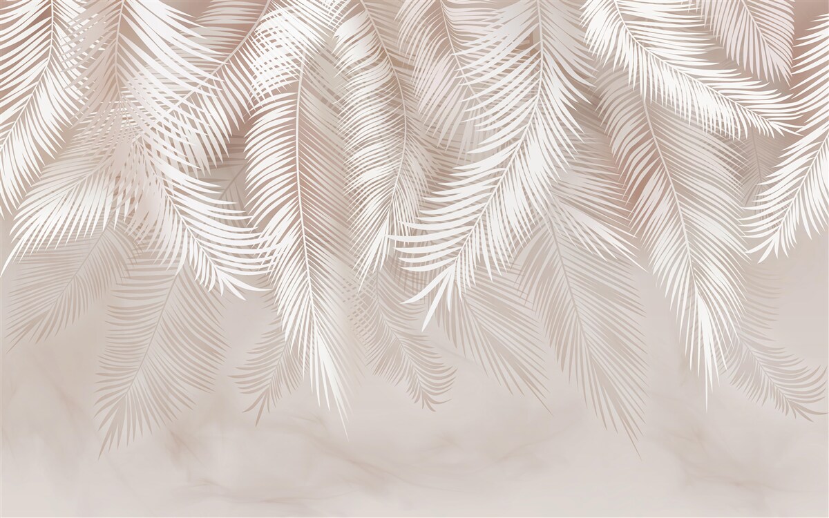 Papier peint plumes en rose et tons clairs