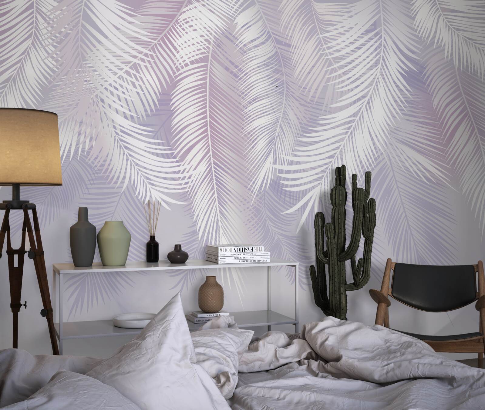 Papier peint les feuilles tropicales qui tombent