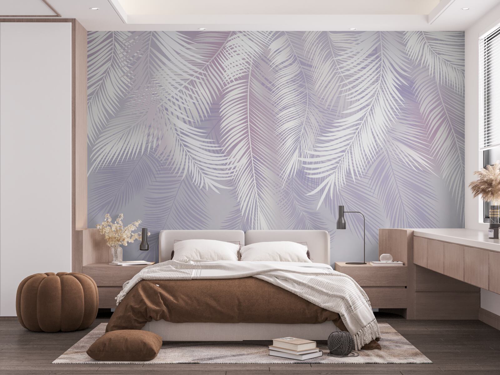 Papier peint les feuilles tropicales qui tombent