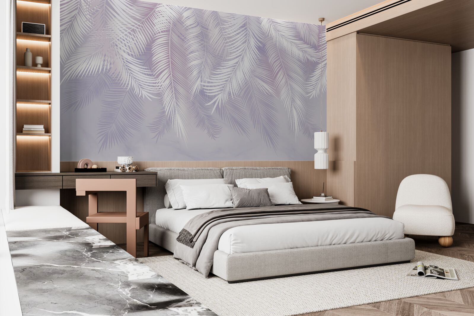 Papier peint les feuilles tropicales qui tombent