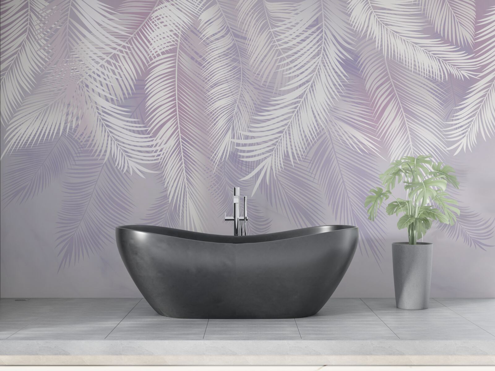 Papier peint les feuilles tropicales qui tombent