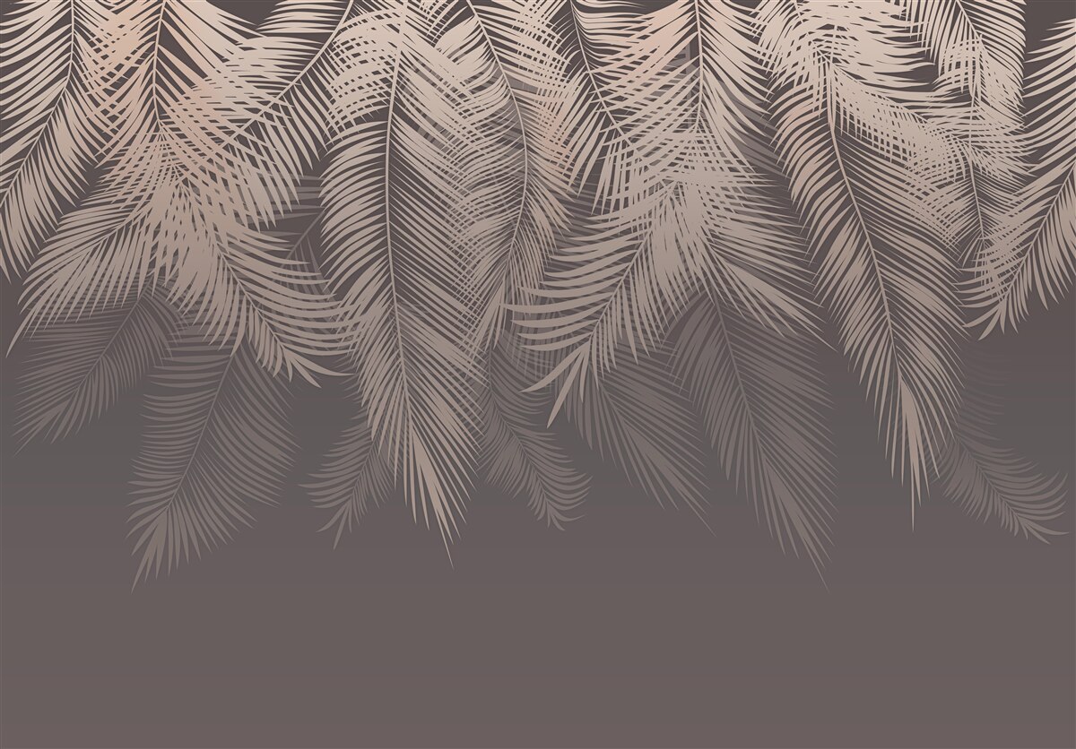 Papier peint feuilles de palmier d'or