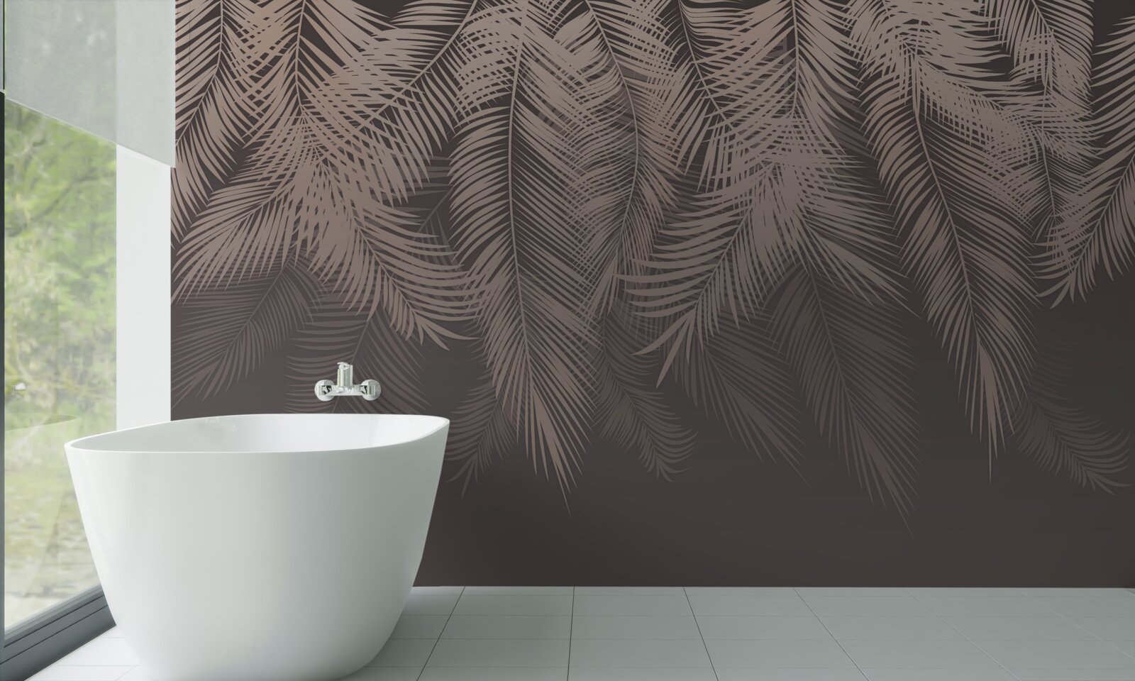 Papier peint feuilles de palmier d'or