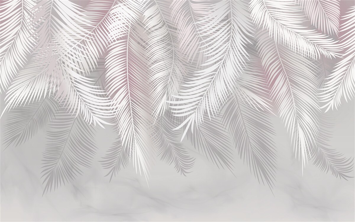 Papier peint feuilles lumineuses sur fond sombre