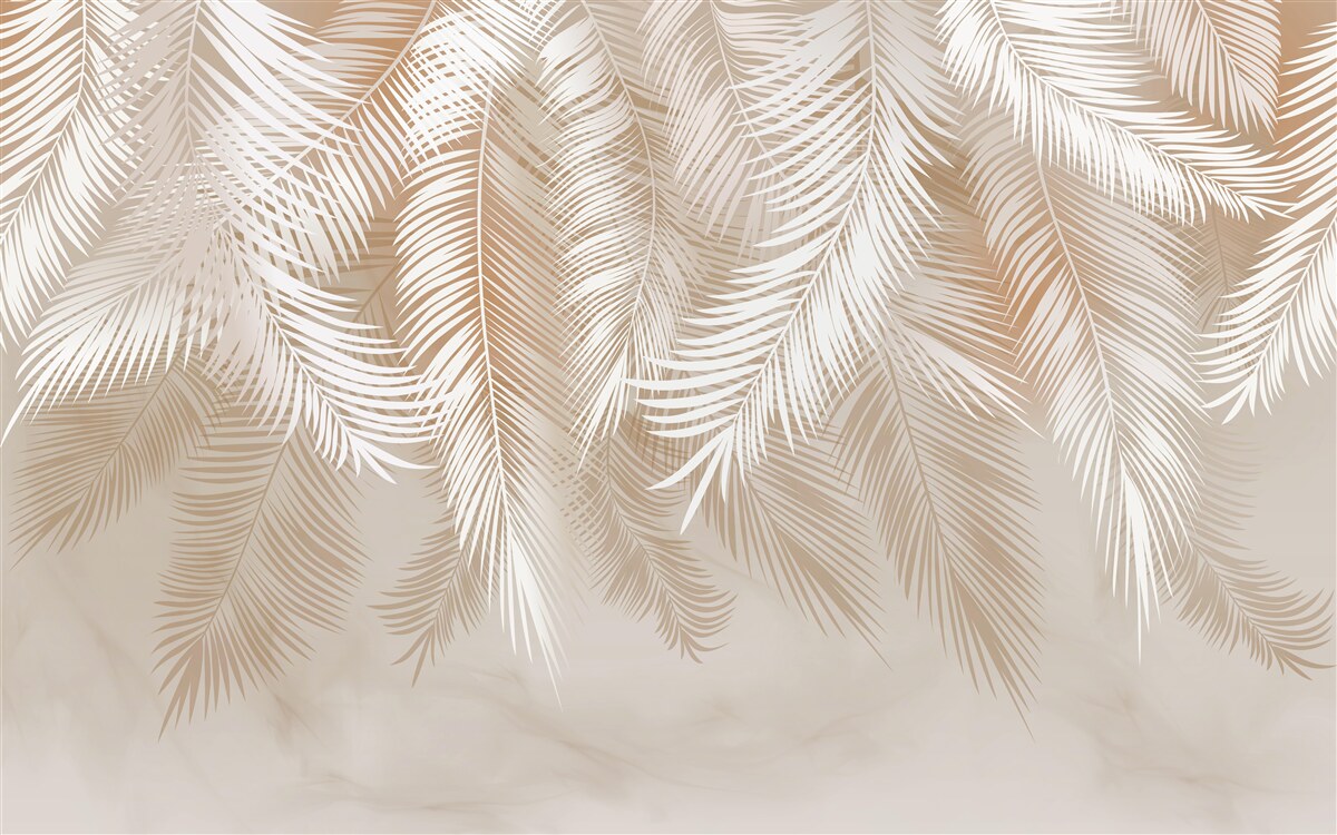 Papier peint feuilles de palmier des tropiques