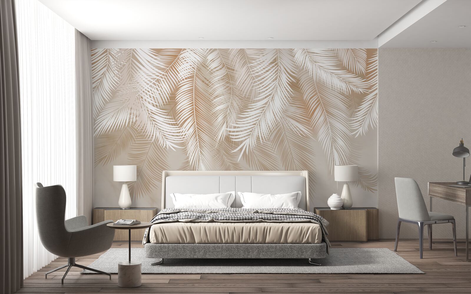 Papier peint feuilles de palmier des tropiques