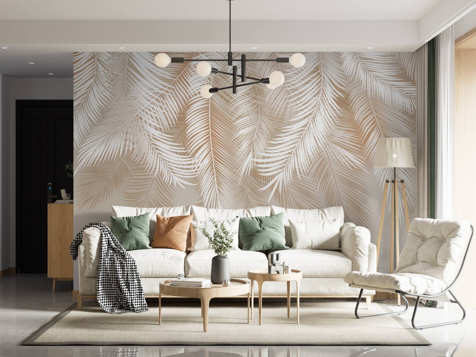 Papier peint feuilles de palmier des tropiques