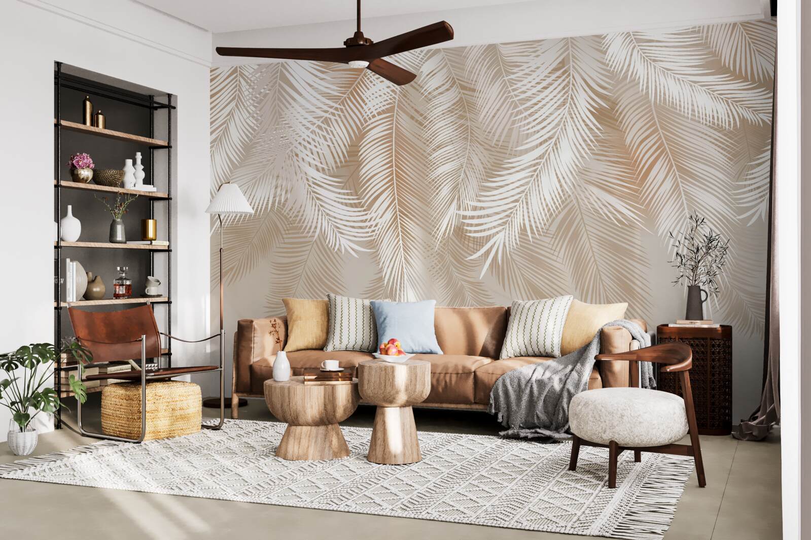 Papier peint feuilles de palmier des tropiques