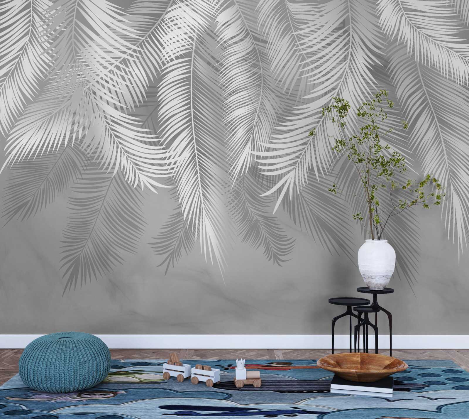 Papier peint feuilles tropicales