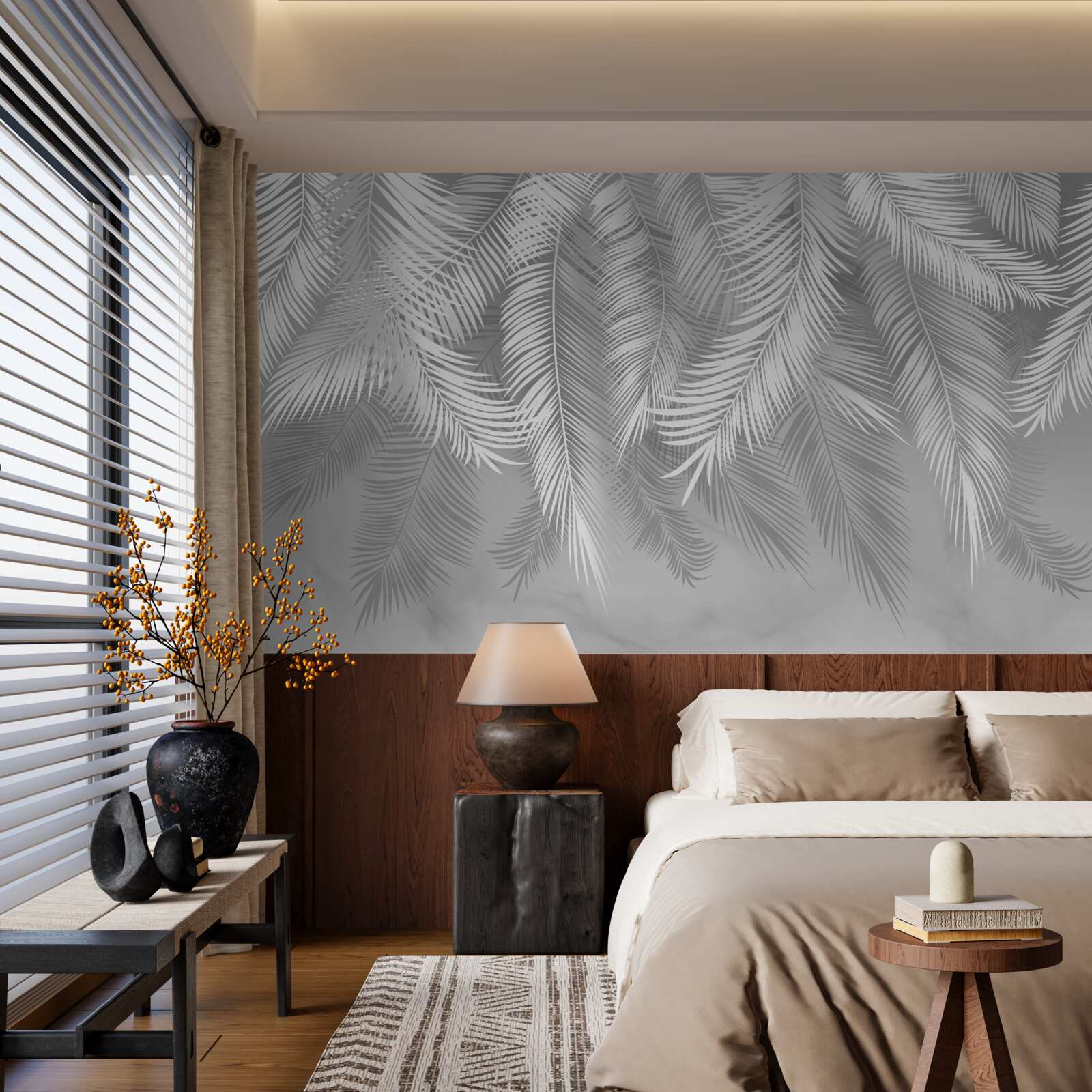 Papier peint feuilles tropicales