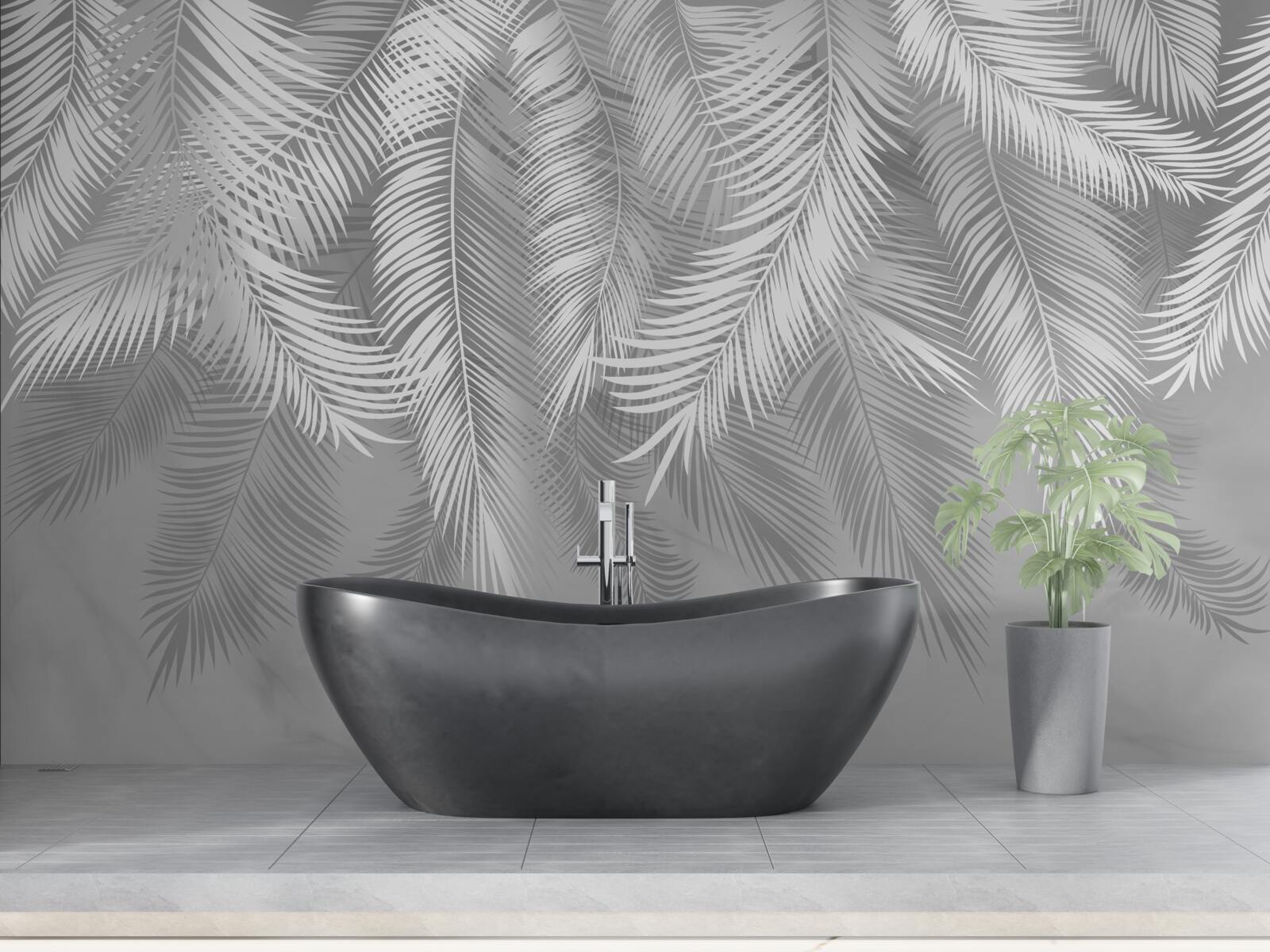 Papier peint feuilles tropicales