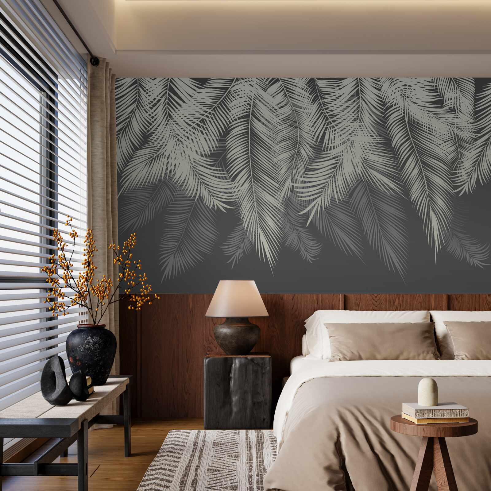 Papier peint la fougère a disparu dans l'obscurité de la nuit