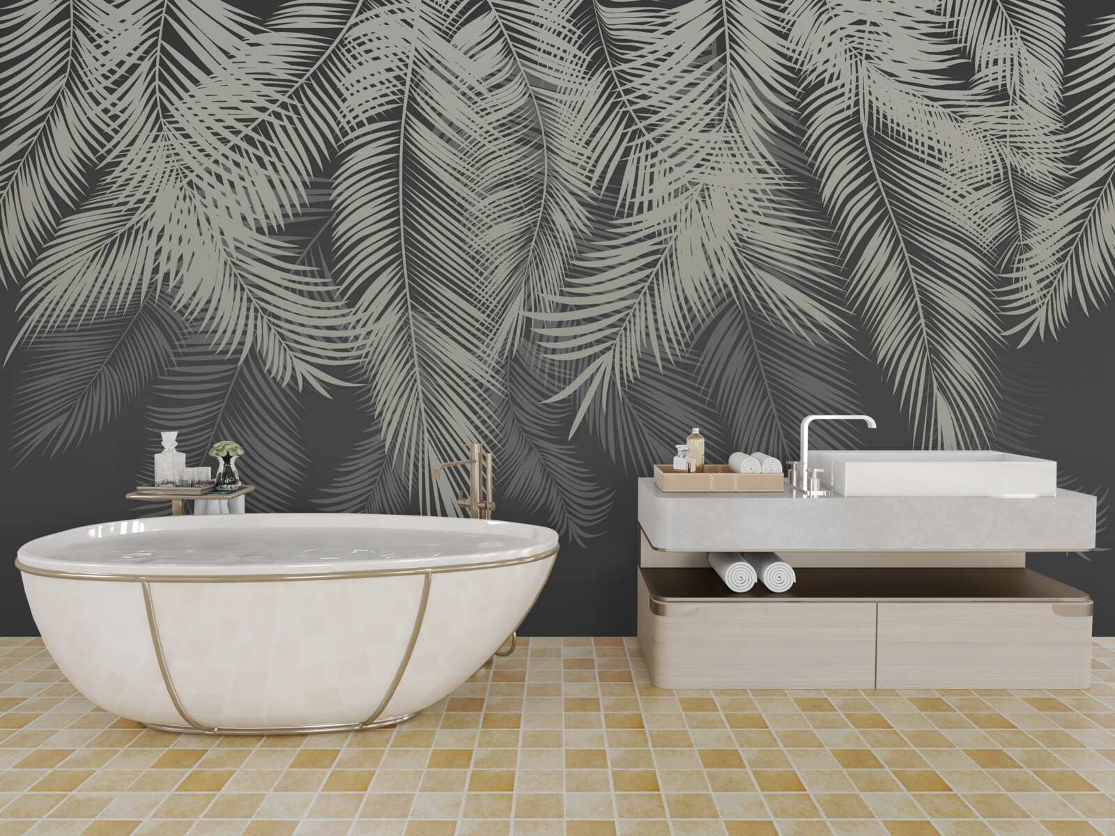 Papier peint la fougère a disparu dans l'obscurité de la nuit