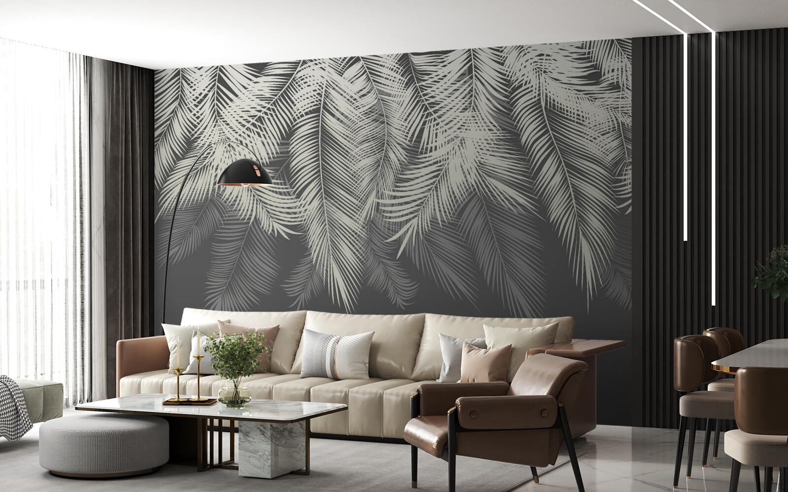 Papier peint la fougère a disparu dans l'obscurité de la nuit