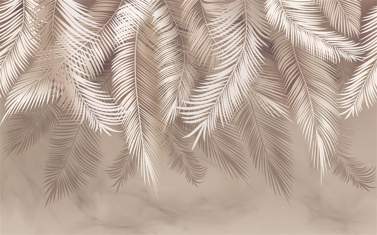 Papier peint grandes feuilles de palmier