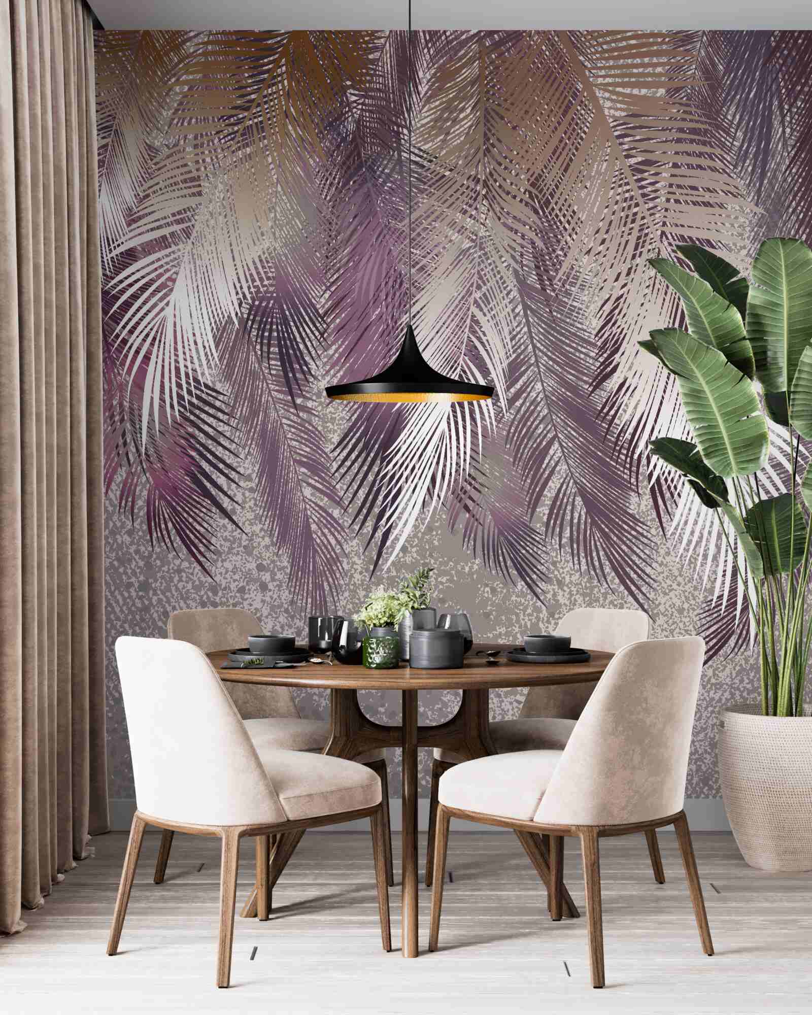 Papier peint de lourdes plumes pendent