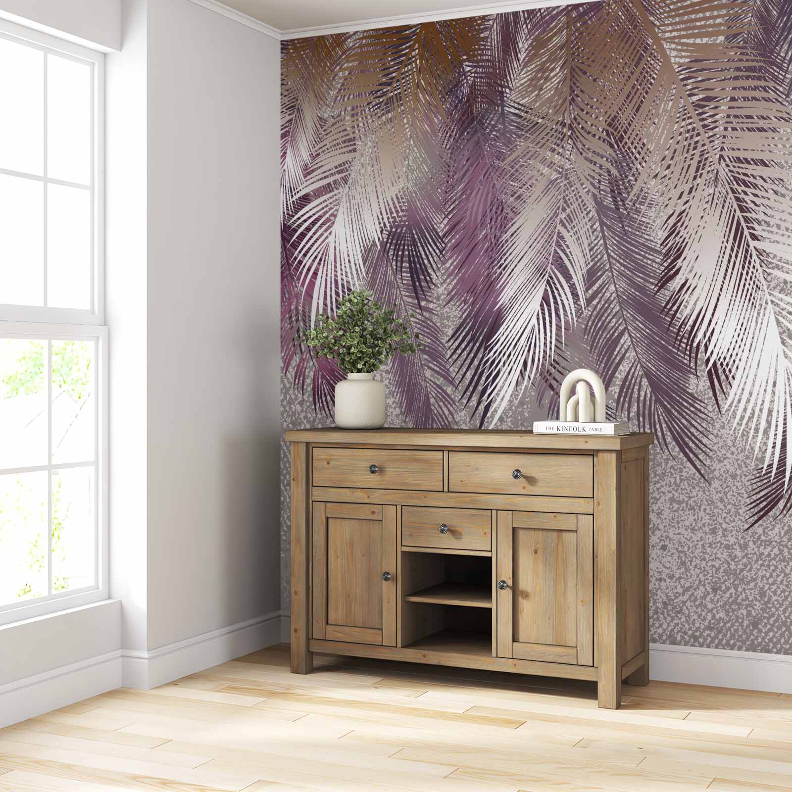 Papier peint de lourdes plumes pendent