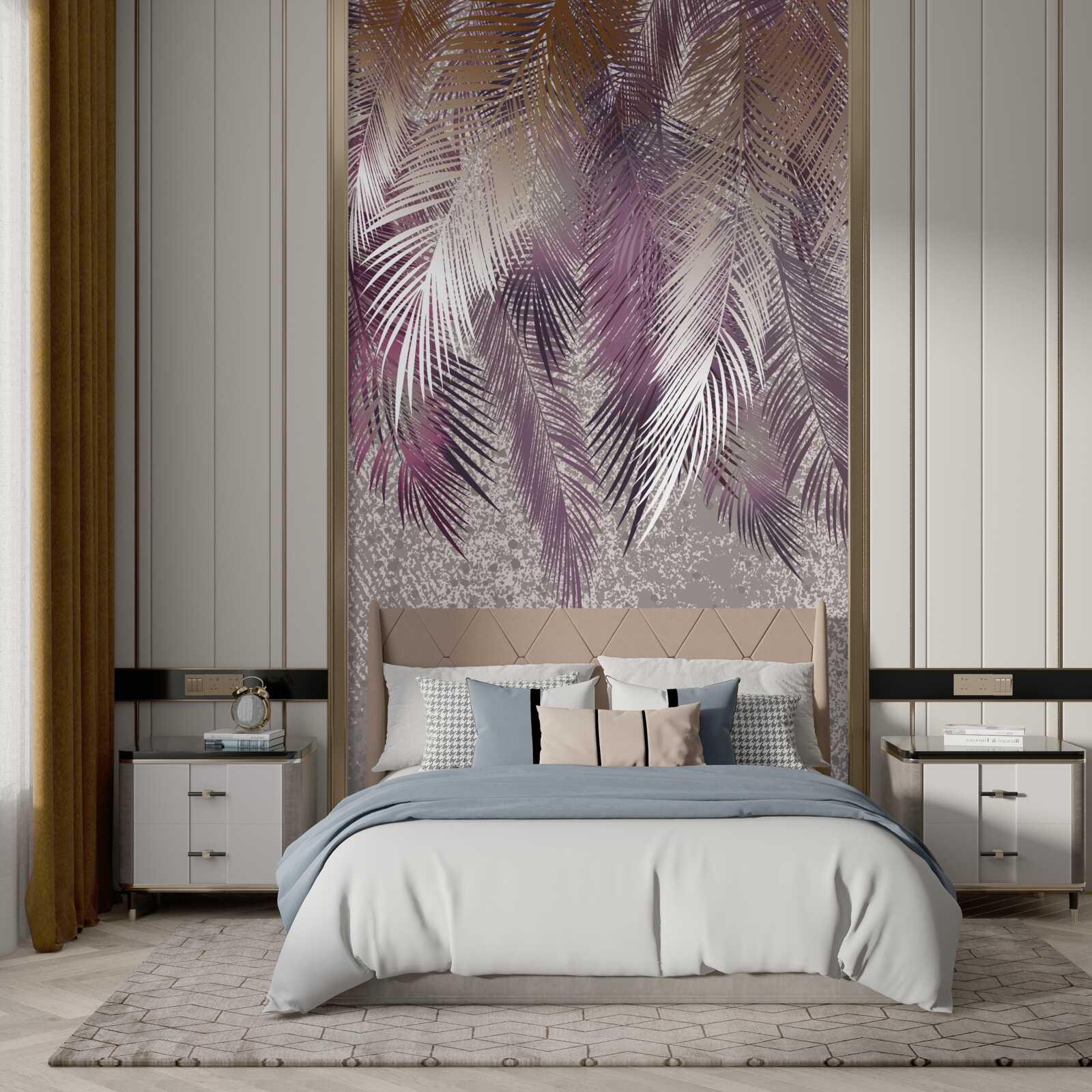 Papier peint de lourdes plumes pendent