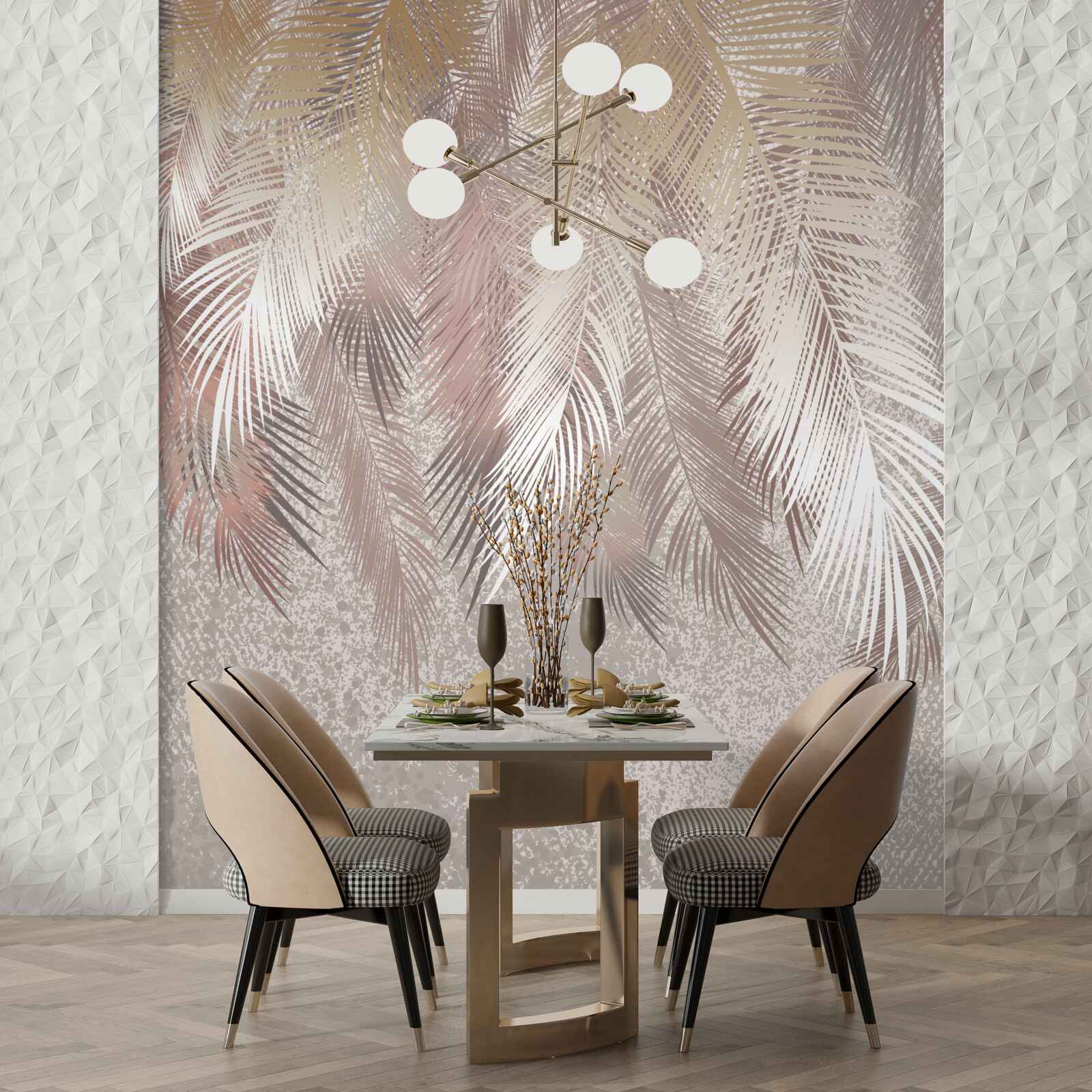 Papier peint des panaches luxuriants en quête d'humidité