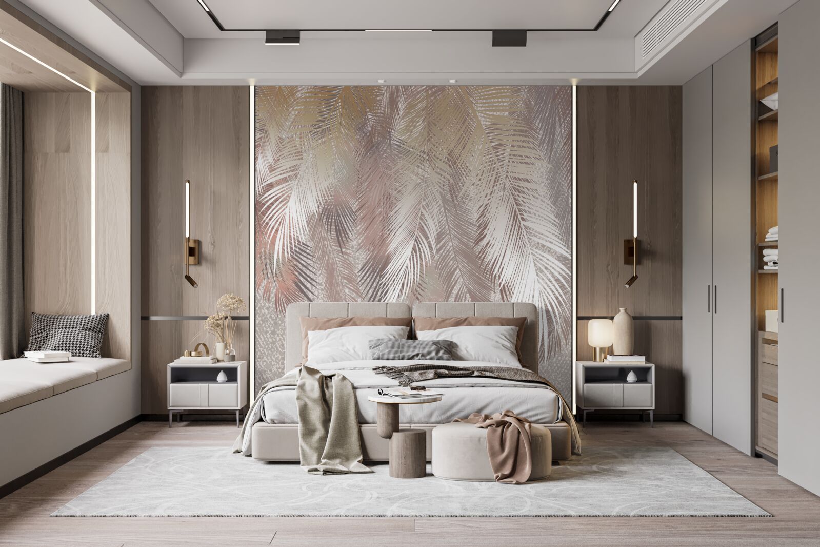 Papier peint des panaches luxuriants en quête d'humidité