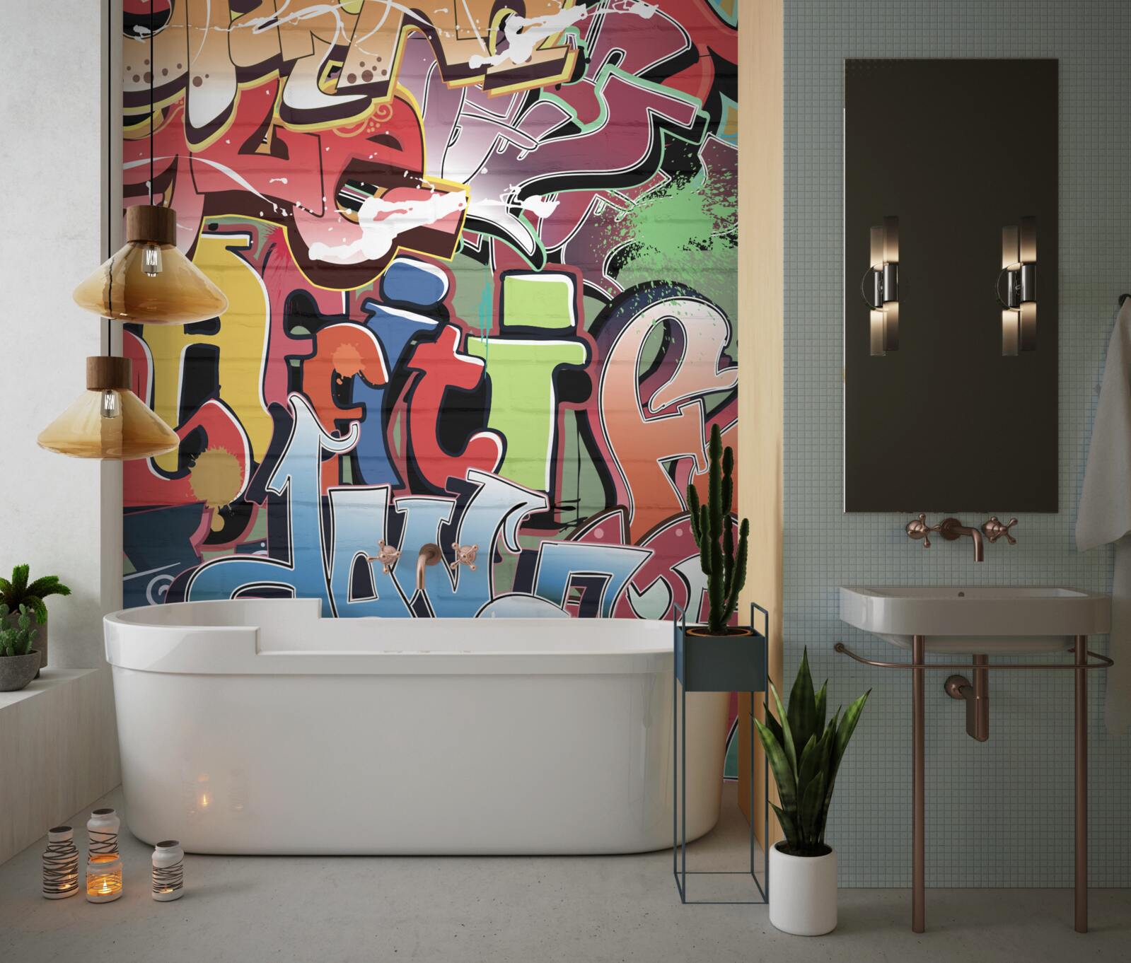 Papier peint texte explosif de l'art de la rue