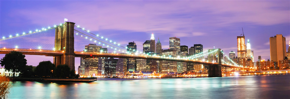 Papier peint vue de manhattan la nuit