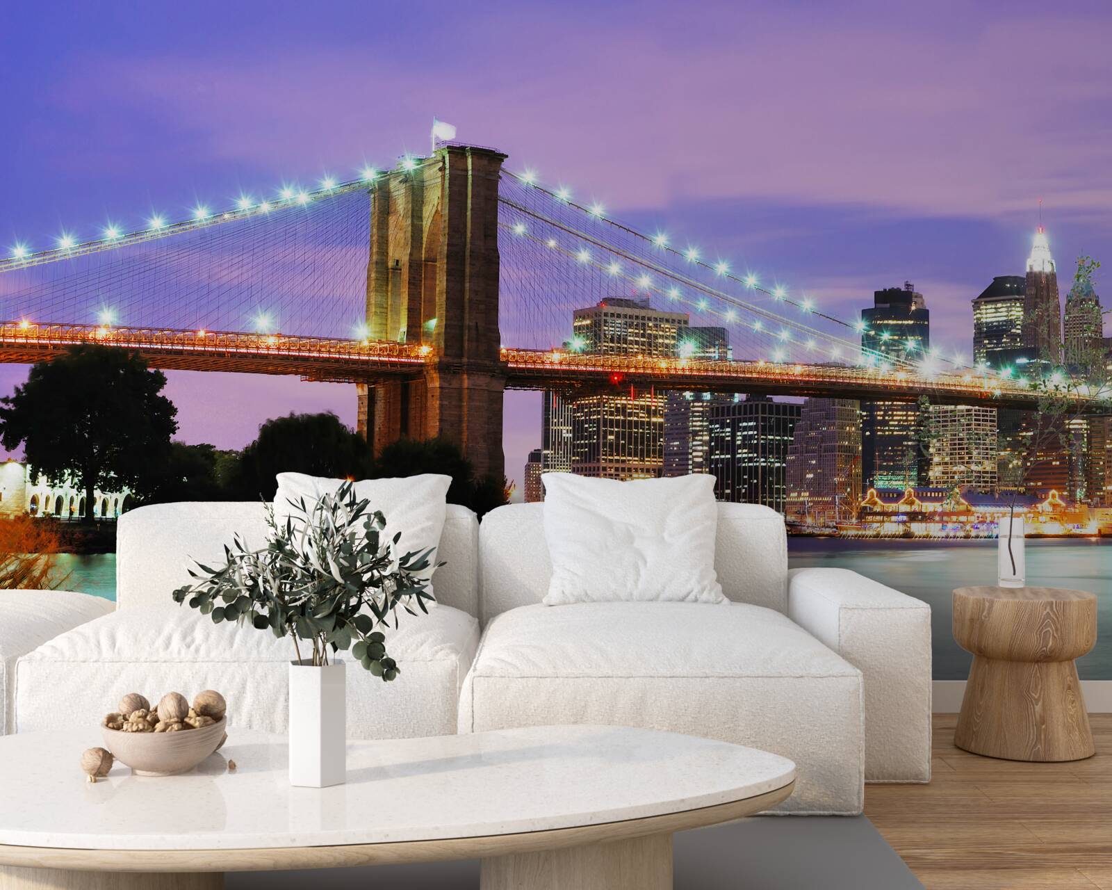 Papier peint vue de manhattan la nuit