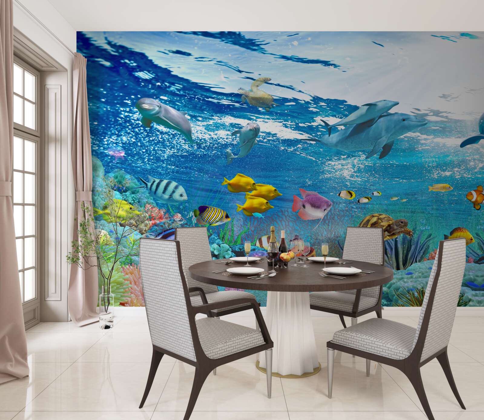 Papier peint Le monde sous l'eau en profondeur