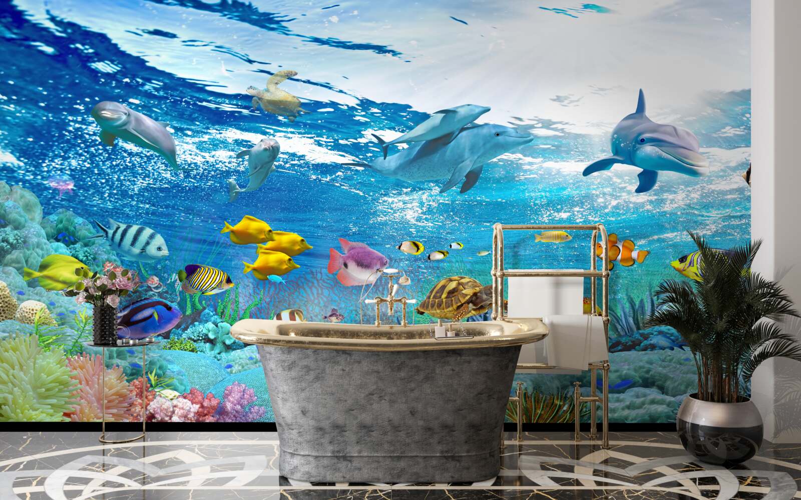 Papier peint Le monde sous l'eau en profondeur