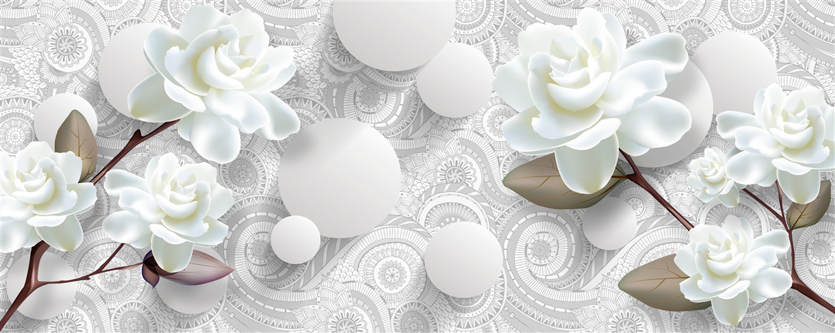 Papier peint la beauté des boutons de fleurs blanches se reflète dans l'eau