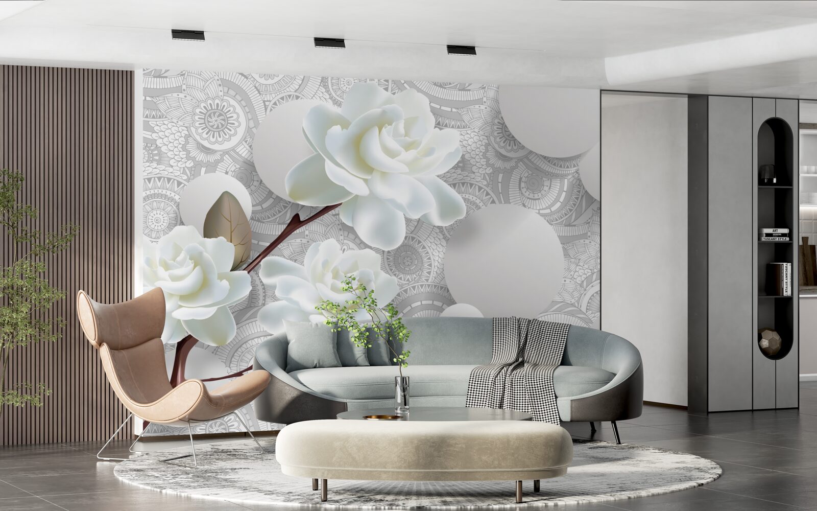 Papier peint la beauté des boutons de fleurs blanches se reflète dans l'eau